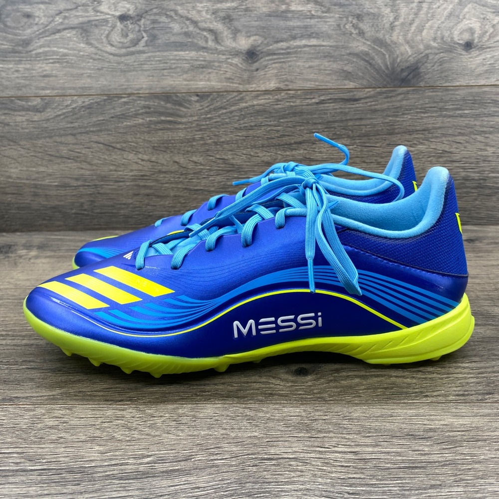 Adidas F50 Messi Soccer Cleats Mens 8.5 Blue Yellow Turf Shoes JQ6613